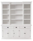 71" White Dining Hutch With Twelve Shelves And Three Drawers