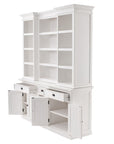 71" White Dining Hutch With Twelve Shelves And Three Drawers
