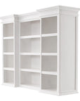 71" White Dining Hutch With Twelve Shelves And Three Drawers