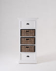 52" White Two Drawer Storage Cabinet With Baskets