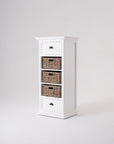 52" White Two Drawer Storage Cabinet With Baskets