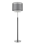 62" Floor Lamp With Black And White Fabric Drum Shade