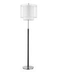 62" Floor Lamp With White Fabric Drum Shade