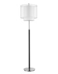 62" Floor Lamp With White Fabric Drum Shade