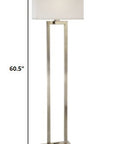 61" Metal Floor Lamp With White Fabric Shade