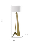 60" Floor Lamp With White Fabric Novelty Shade