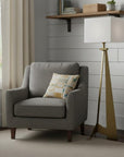 60" Floor Lamp With White Fabric Novelty Shade