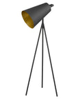 61" Tripod Floor Lamp With Gray Metal Cone Shade