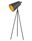 61" Tripod Floor Lamp With Gray Metal Cone Shade