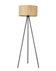 58" Brown And Black Metal Tripod Floor Lamp With Brown Shade