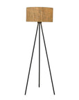 58" Brown And Black Metal Tripod Floor Lamp With Brown Shade