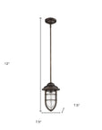 Antique Bronze Teardrop Shape Pendant Light