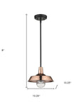 Shiny Copper Shallow Plate Adjustable Pendant Light