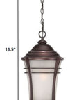 Frosted Glass Bronze Lantern Hanging Light