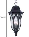 XL Matte Black Geometric Glass Hanging Light