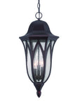 XL Matte Black Geometric Glass Hanging Light