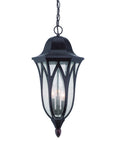 XL Antique Bronze Geometric Glass Hanging Light