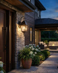 Matte Black Beveled Glass Outdoor Hanging Light