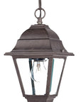 Antique Brown Beveled Glass Outdoor Hanging Light