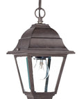Antique Brown Beveled Glass Outdoor Hanging Light
