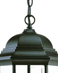 Three Light Matte Black Wide Lantern Hanging Light