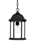 Matte Black Glass Lantern Hanging Light