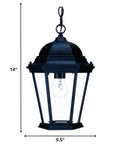 Black Lantern Beveled Metal Dimmable Chandelier With Clear Shades