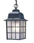 Matte Black Window Pane Lantern Hanging Light