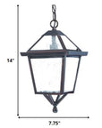 Antique Bronze Glass Hanging Lantern Light