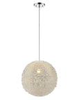 Luminary 1-Light Metallic Silver Pendant With Hand Woven Aluminum Wire Shade (12")