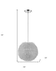Luminary 1-Light Metallic Silver Pendant With Hand Woven Aluminum Wire Shade (15")