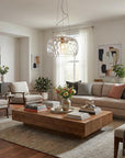 Clear Metal Dimmable Ceiling Light With White Shades