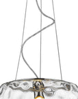 Clear Metal Dimmable Ceiling Light With White Shades