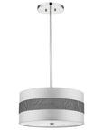Harmony 3-Light Metallic Silver Pendant With Crystal Studded Platinum Sheen Shade