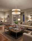 Harmony 3-Light Metallic Silver Pendant With Crystal Studded Platinum Sheen Shade