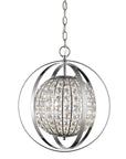 Silver Crystal Dimmable Ceiling Light With Silver Shades