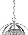Silver Crystal Dimmable Ceiling Light With Silver Shades