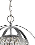 Silver Crystal Dimmable Ceiling Light With Silver Shades