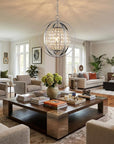 Silver Crystal Dimmable Ceiling Light With Silver Shades