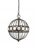 Aria 3-Light Oil-Rubbed Bronze Globe Pendant With Mother Of Pearl Accents
