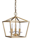 Kennedy 3-Light Antique Gold Pendant With Crystal Bobeches