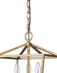 Kennedy 3-Light Antique Gold Pendant With Crystal Bobeches