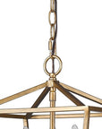 Kennedy 3-Light Antique Gold Pendant With Crystal Bobeches