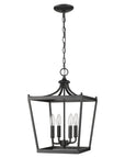 Black Metal Four Light Dimmable Ceiling Light