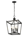 Black Metal Four Light Dimmable Ceiling Light