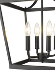Black Metal Four Light Dimmable Ceiling Light