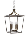 Brown Metal Six Light Dimmable Ceiling Light