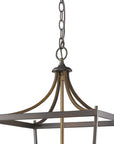 Brown Metal Six Light Dimmable Ceiling Light