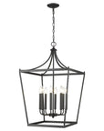 Black Metal Eight Light Dimmable Ceiling Light