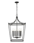 Black Metal Eight Light Dimmable Ceiling Light